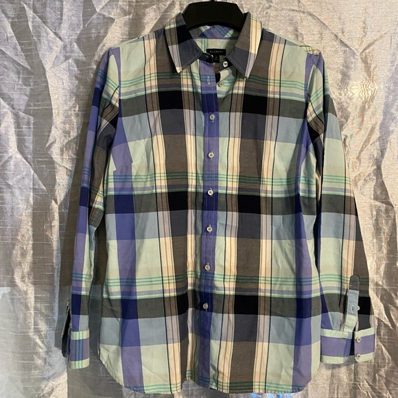 Talbots plaid women’s shirt SZ M, GUC 100% cotton,bust 21” flat, length 27” - Picture 5 of 9